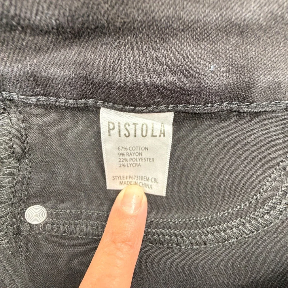 Pistola Women Black Coated High Rise Skinny Jeans Size 31 Slim Fit Pants - Picture 9 of 10